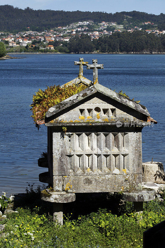 horreo in Combarro, ria de Pontevedra，西班牙加利西亚